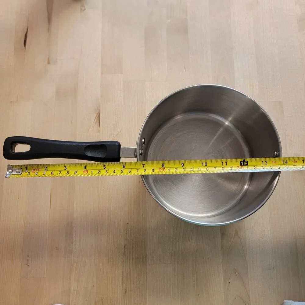 Farberware 3 Qt Copper Full Cap Bottom Pot 18/10 Pour and Strain Saucepan No Lid